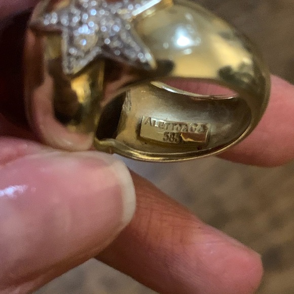 ✨14k Diamond & Cabochon Citrine Ring HEAVY - Picture 10 of 12